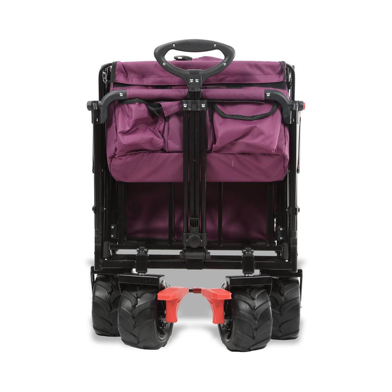 Plážový rucný vozík FUXTEC FX-CTB800 so slnecnou strieškou s UV ochranou, rukovätou na tlacenie a vnútorným rozšírením