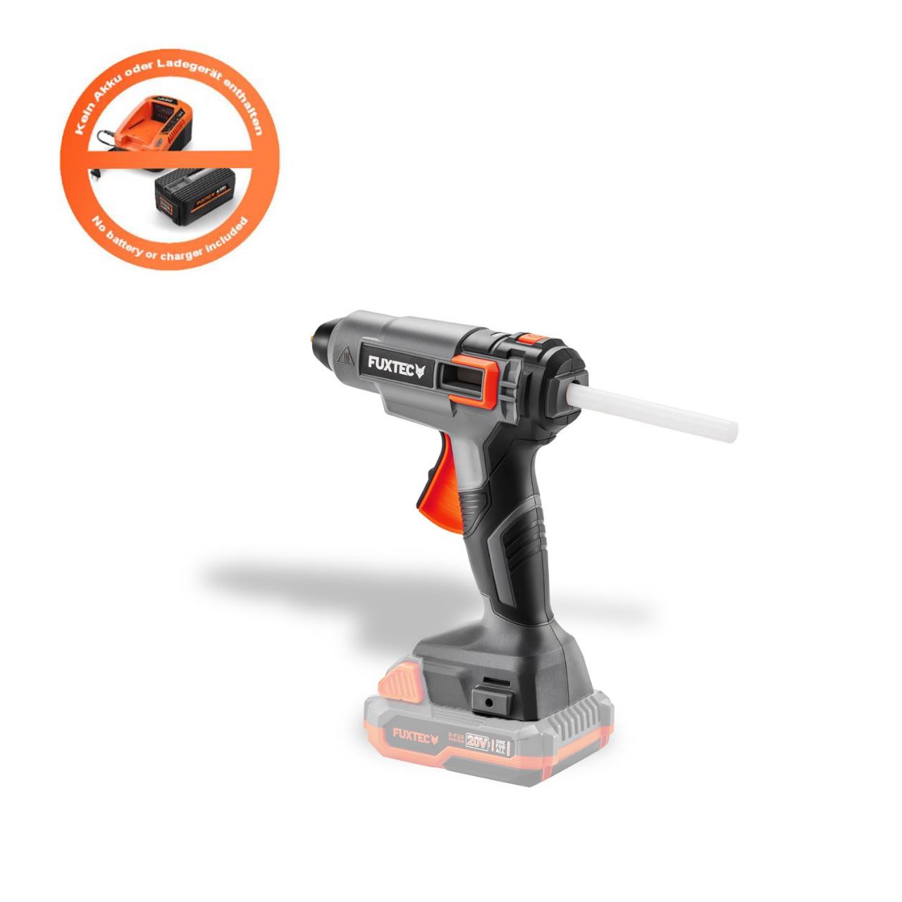 Akumulátorová tavná lepicí pistole FUXTEC 20V FX-E1GG20 bez baterie, bez nabíjecky