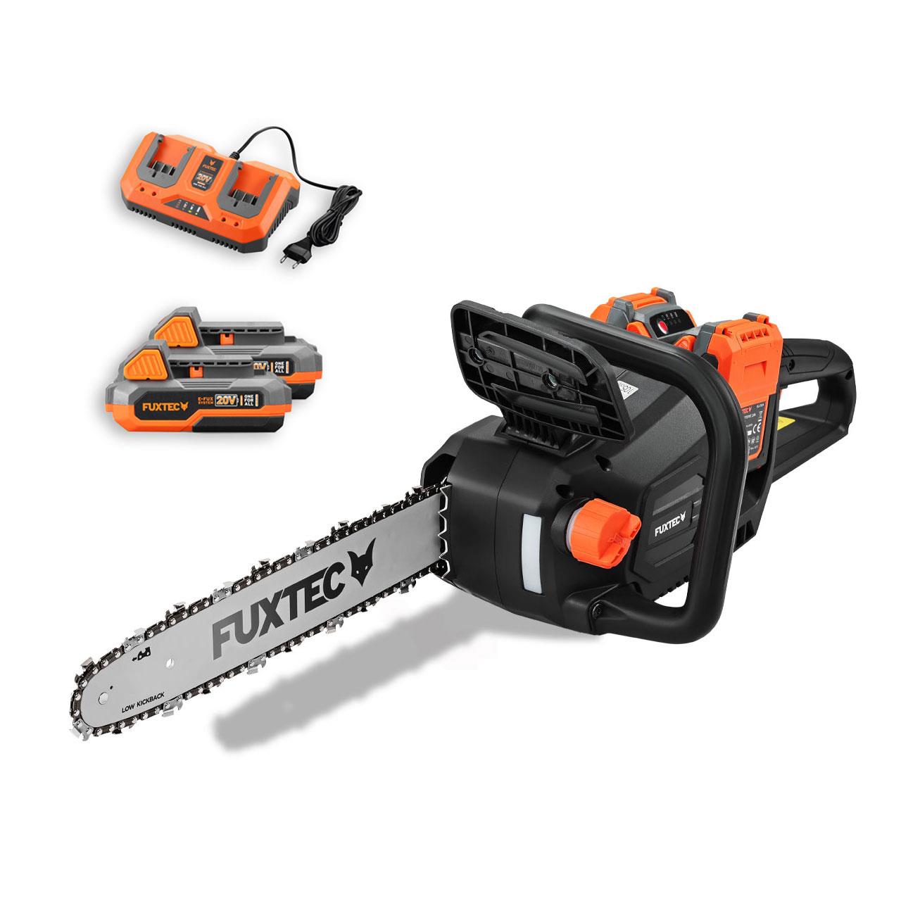 Akumulátorová retazová píla FUXTEC 2x20V FX-E2KSSET s batériou a nabíjackou
