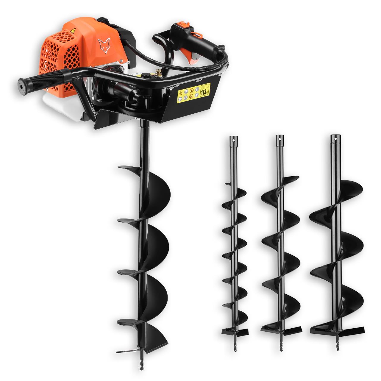 FUXTEC FX-EB162 zemný vrták vrátane 100,150,200mm nástavcov