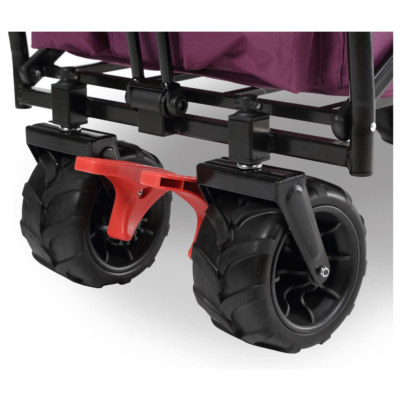 Plážový rucný vozík FUXTEC FX-CTB800 so slnecnou strieškou s UV ochranou, rukovätou na tlacenie a vnútorným rozšírením