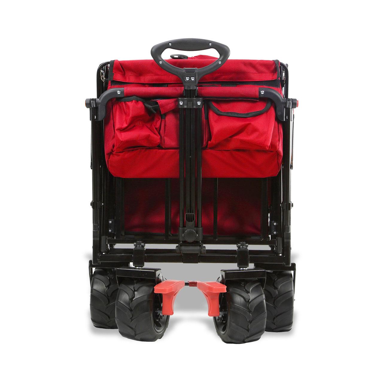 Plážový rucný vozík FUXTEC FX-CTB800 so slnecnou strieškou s UV ochranou, rukovätou na tlacenie a vnútorným rozšírením