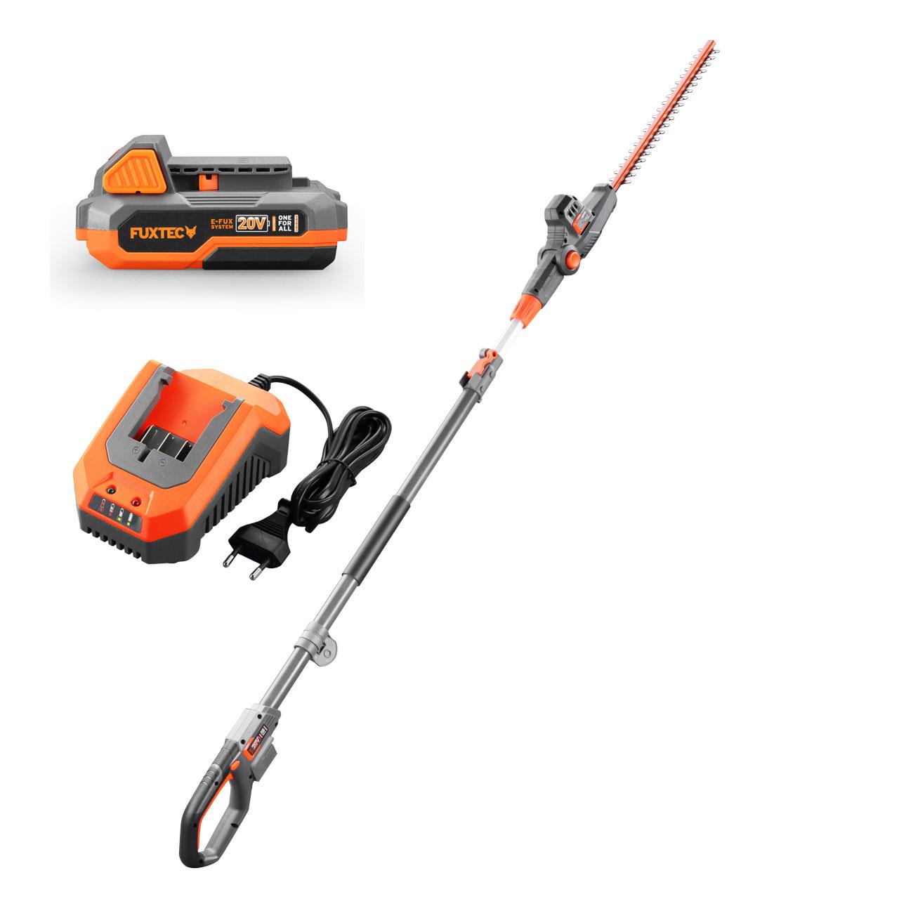 FUXTEC 20V akumulátorové nožnice na živý plot FX-E1HH20 SET s 1 x batériou 2Ah, 1 x nabíjackou 2,4A