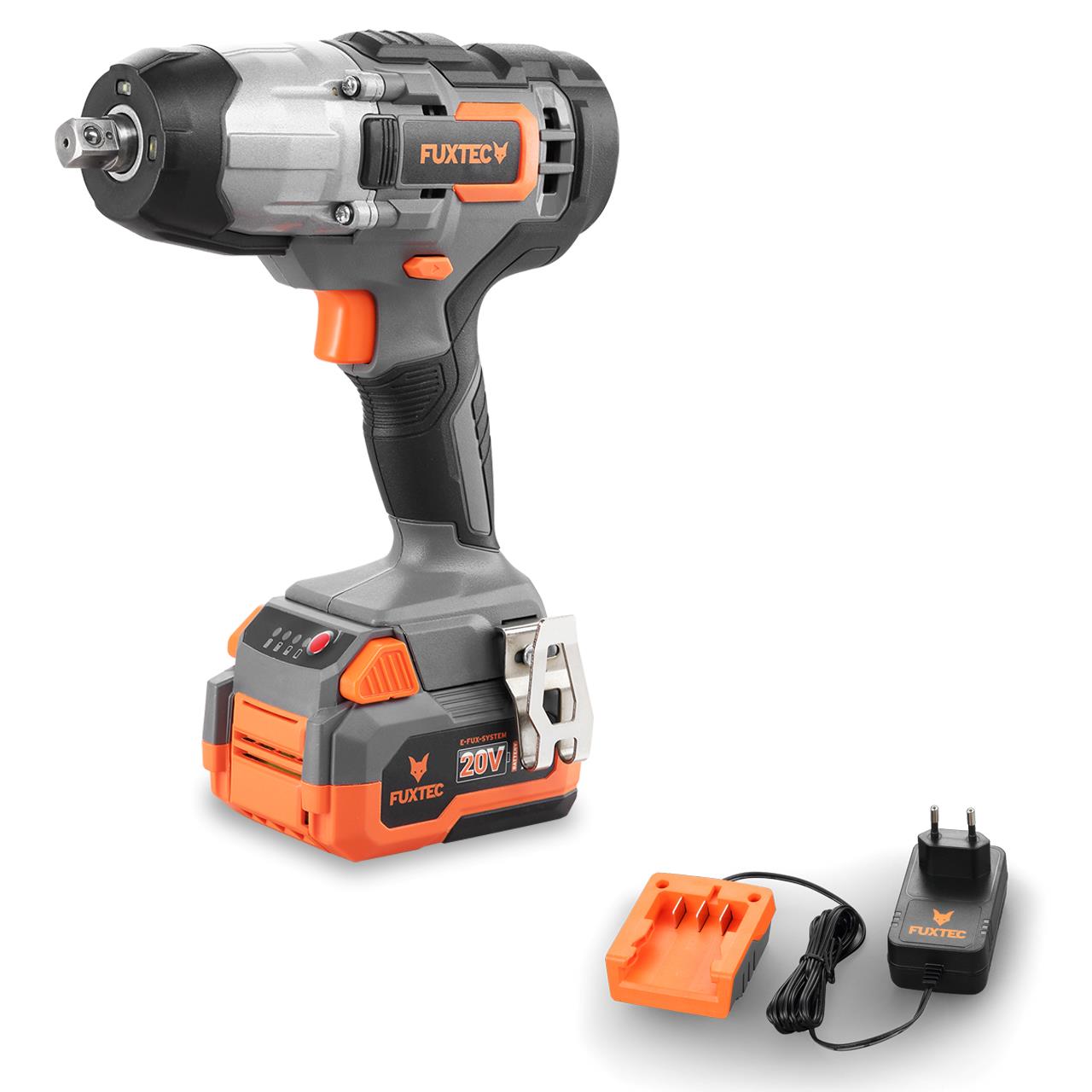 Akumulátorový rázový utahovák FUXTEC 20V FX-E1IW20 SET s 1 x akumulátorem 4Ah, 1 x nabíjeckou 1A