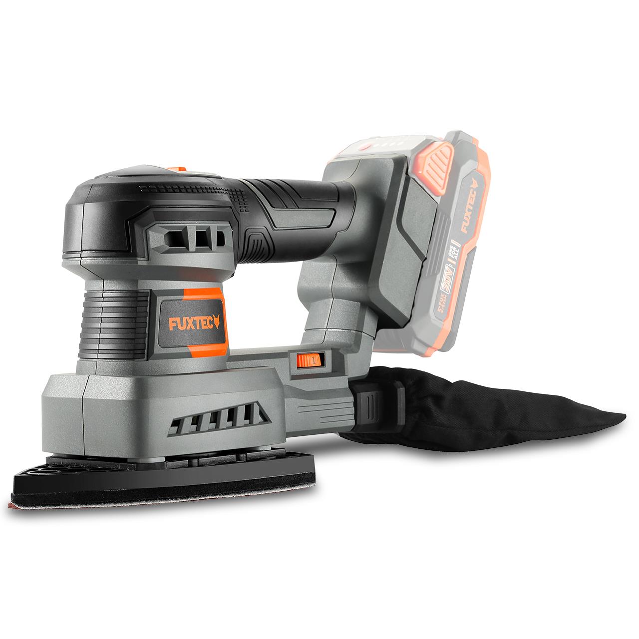 Akumulátorová 20V orbitální bruska FUXTEC FX-E1MS20 bez akumulátoru, bez nabíjecky