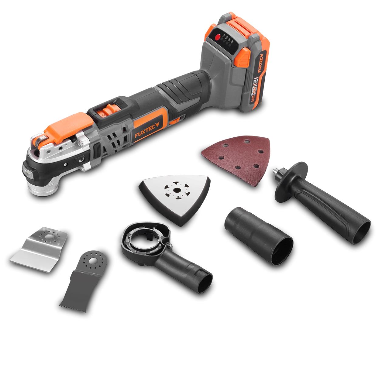 FUXTEC 20V akumulátorové multifunkcní náradí FX-E1MT20 SET s 1 x akumulátorem 2Ah, 1 x nabíjeckou 1A