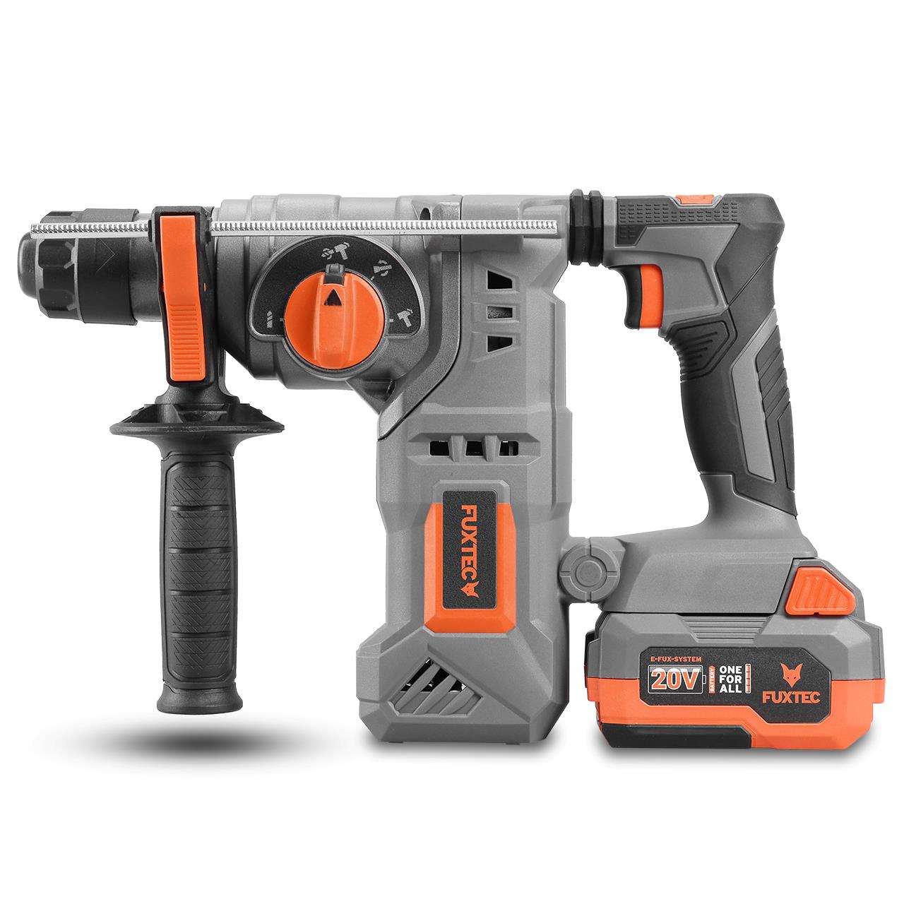 Akumulátorové rotacné kladivo FUXTEC 20V FX-E1RH20 SET s 1 x batériou 4Ah, 1 x nabíjackou 1A