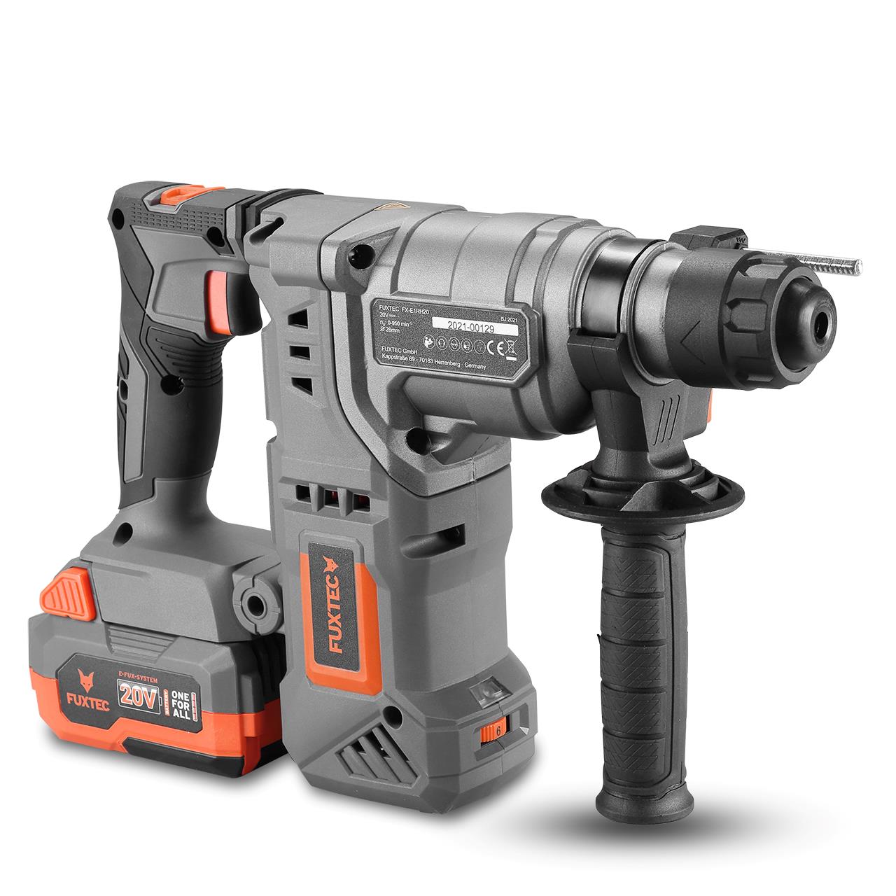 Akumulátorové rotacné kladivo FUXTEC 20V FX-E1RH20 SET s 1 x batériou 4Ah, 1 x nabíjackou 1A