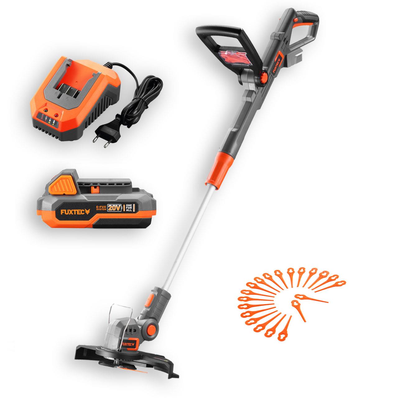 FUXTEC 20V akumulátorový vyžínac FX-E1RT20 SET s 1 x akumulátorom 2Ah, 1 x nabíjackou 2,4A