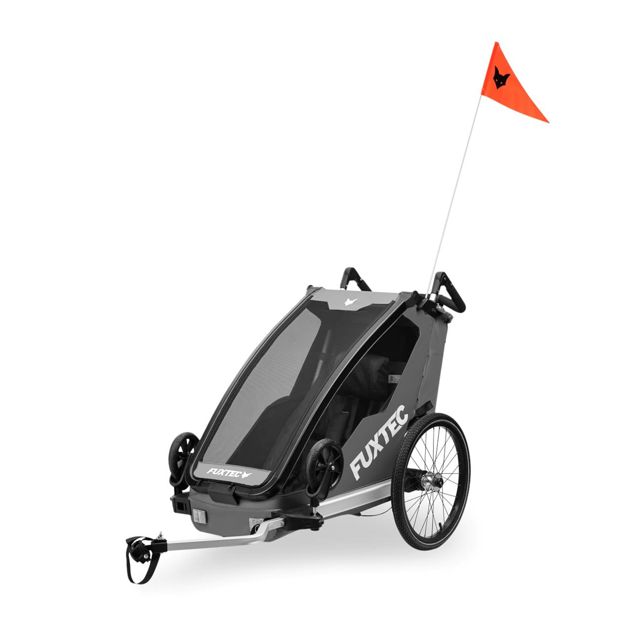 Príves na kolo FUXTEC FX-FA1S šedý s jogger koleckem