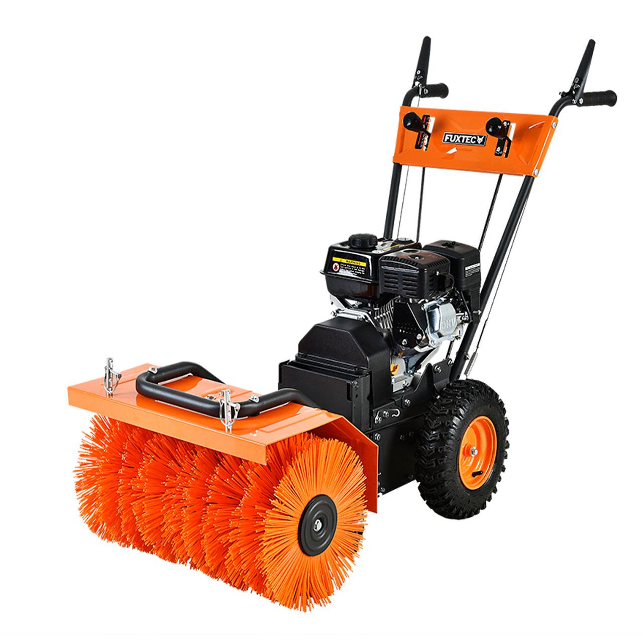 Sada benzínového zametacího stroje FUXTEC FX-KM196-SET3 s radlicí na sníh a nádobou na necistoty