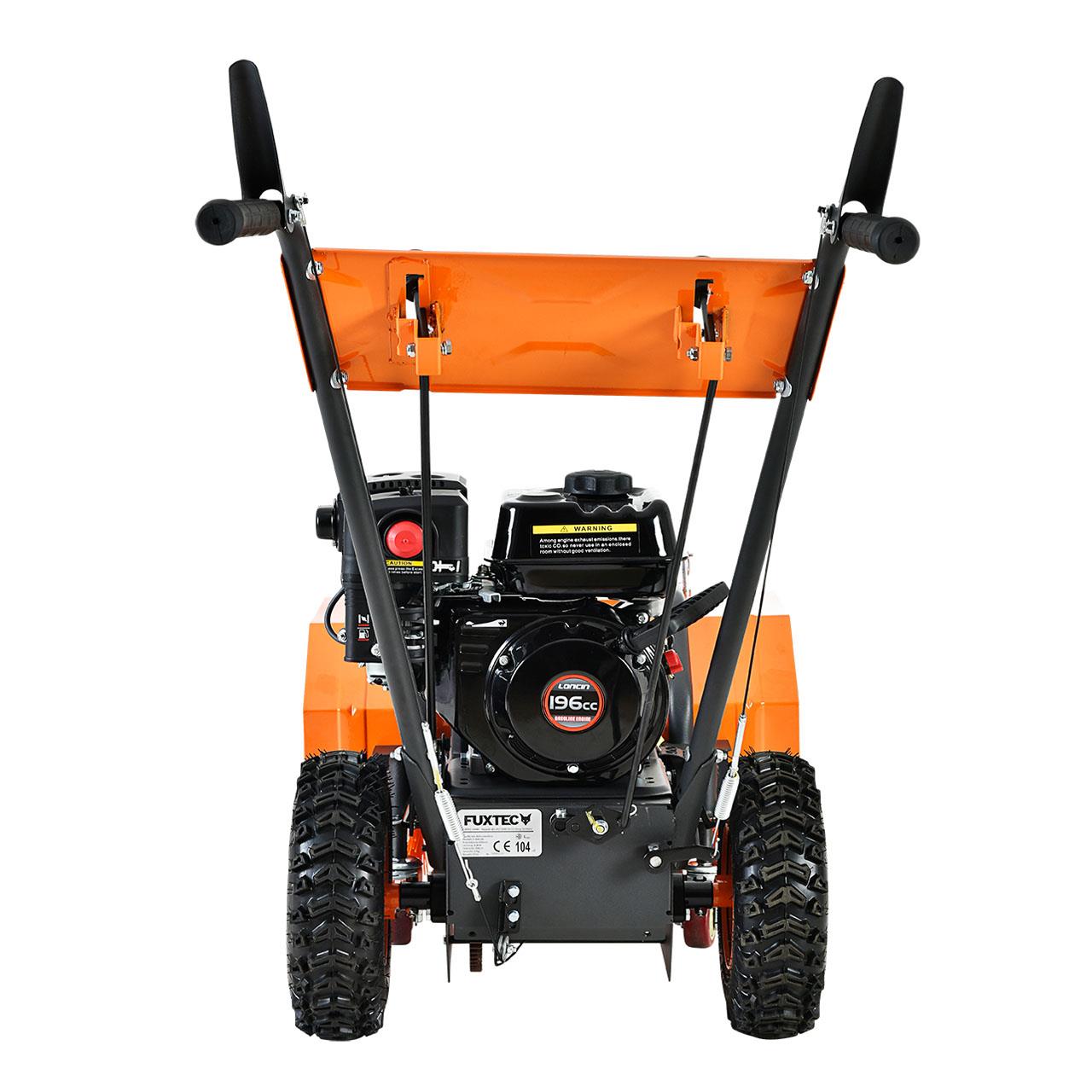 Sada benzínového zametacího stroje FUXTEC FX-KM196-SET3 s radlicí na sníh a nádobou na necistoty