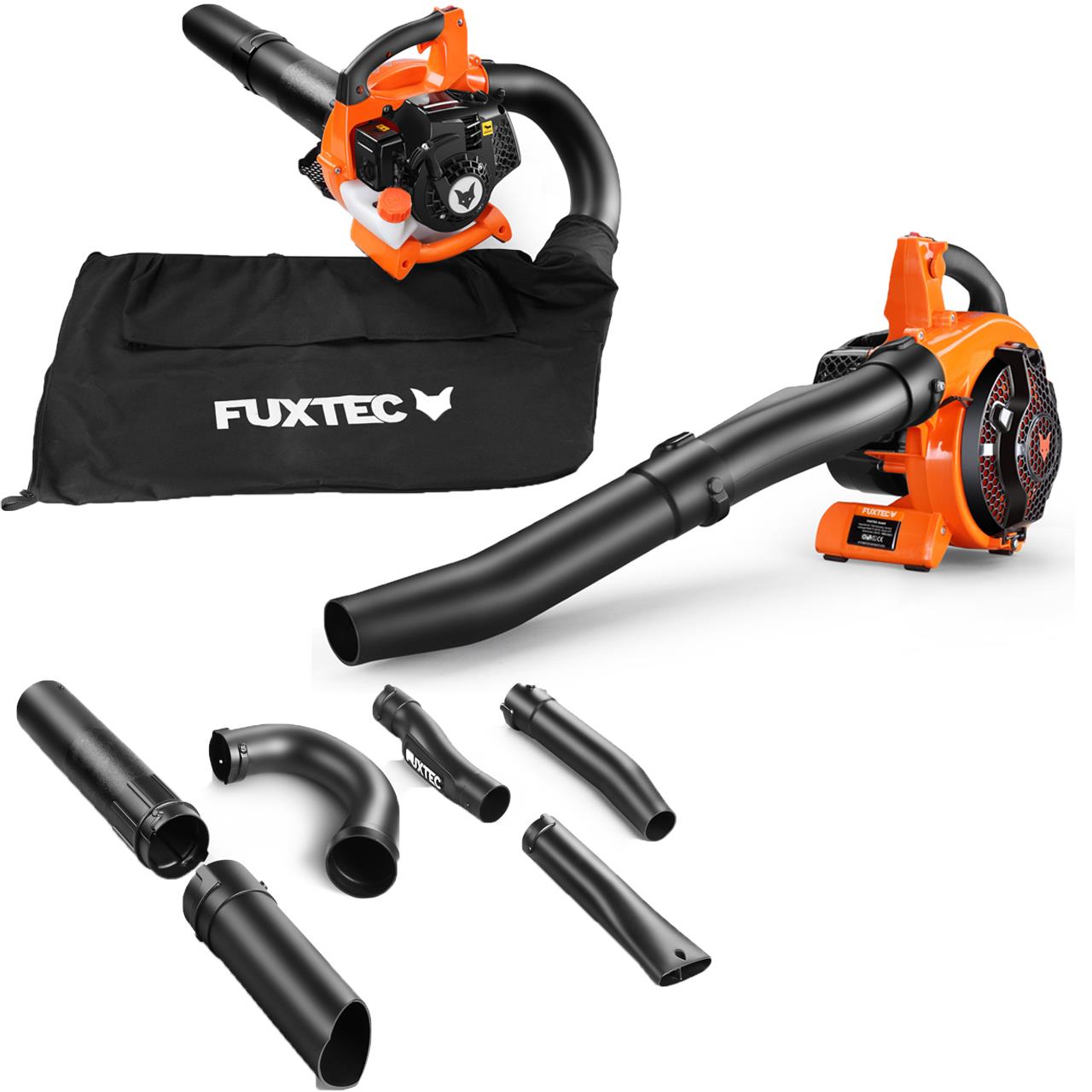 FUXTEC FX-LBS126 4in1 Laubsauger, Laubbläser, Laubhäcksler inkl. zwei Blasrohre