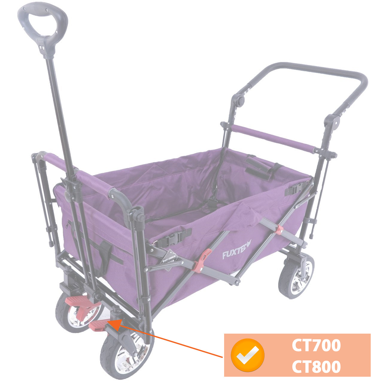 Držák kola vcetne brzdy BLACK CT500 pravý / CT700 a CT800 levý