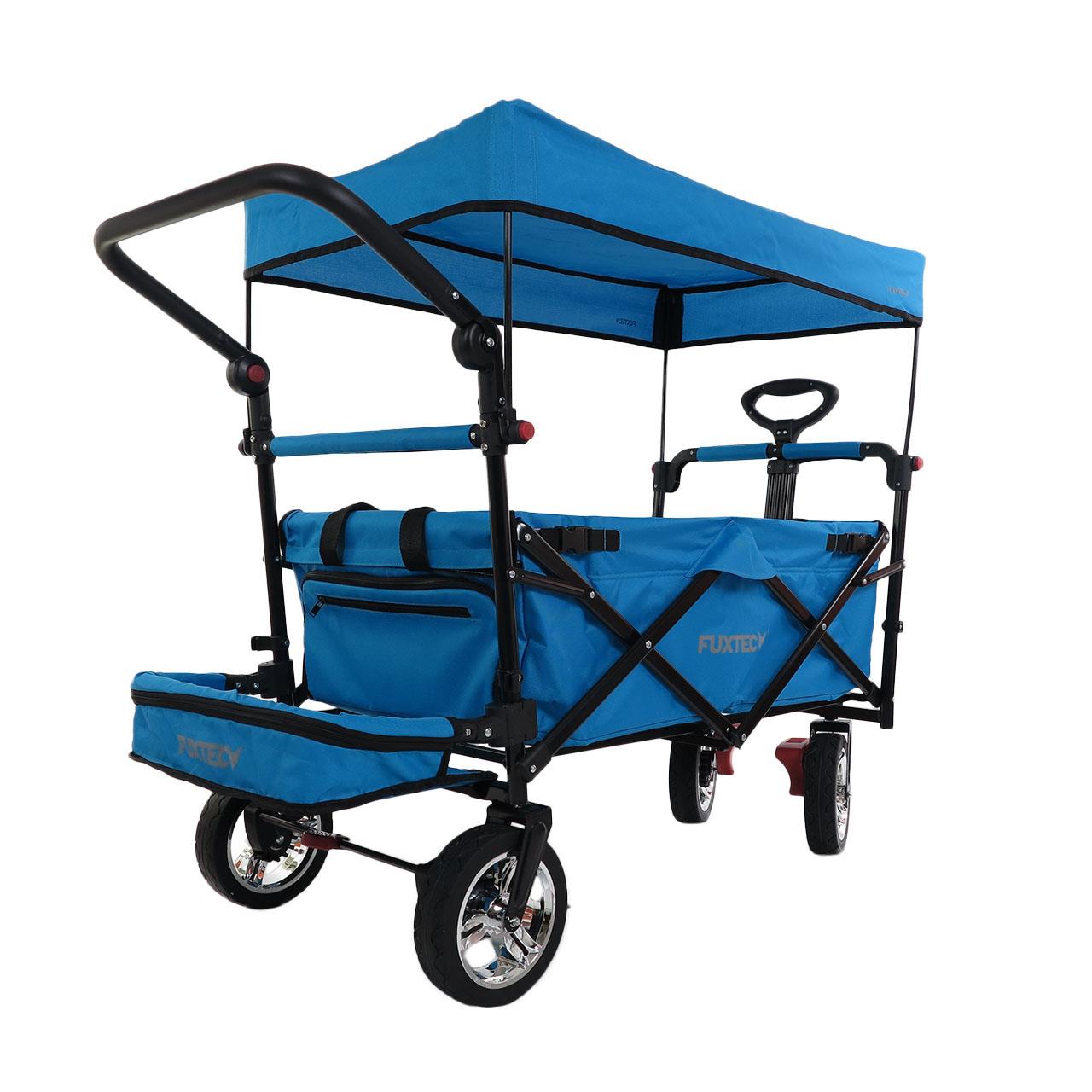 Rucný vozík FUXTEC FX-CT800 so slnecnou strieškou s UV ochranou, tlacnou rukovätou a vnútorným rozšírením