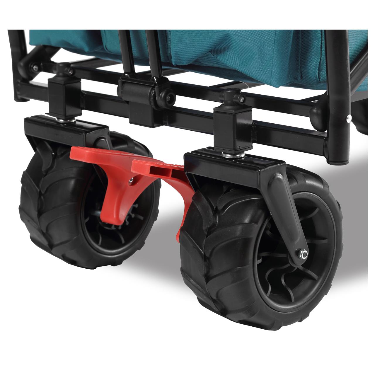 Plážový rucný vozík FUXTEC FX-CTB800 so slnecnou strieškou s UV ochranou, rukovätou na tlacenie a vnútorným rozšírením