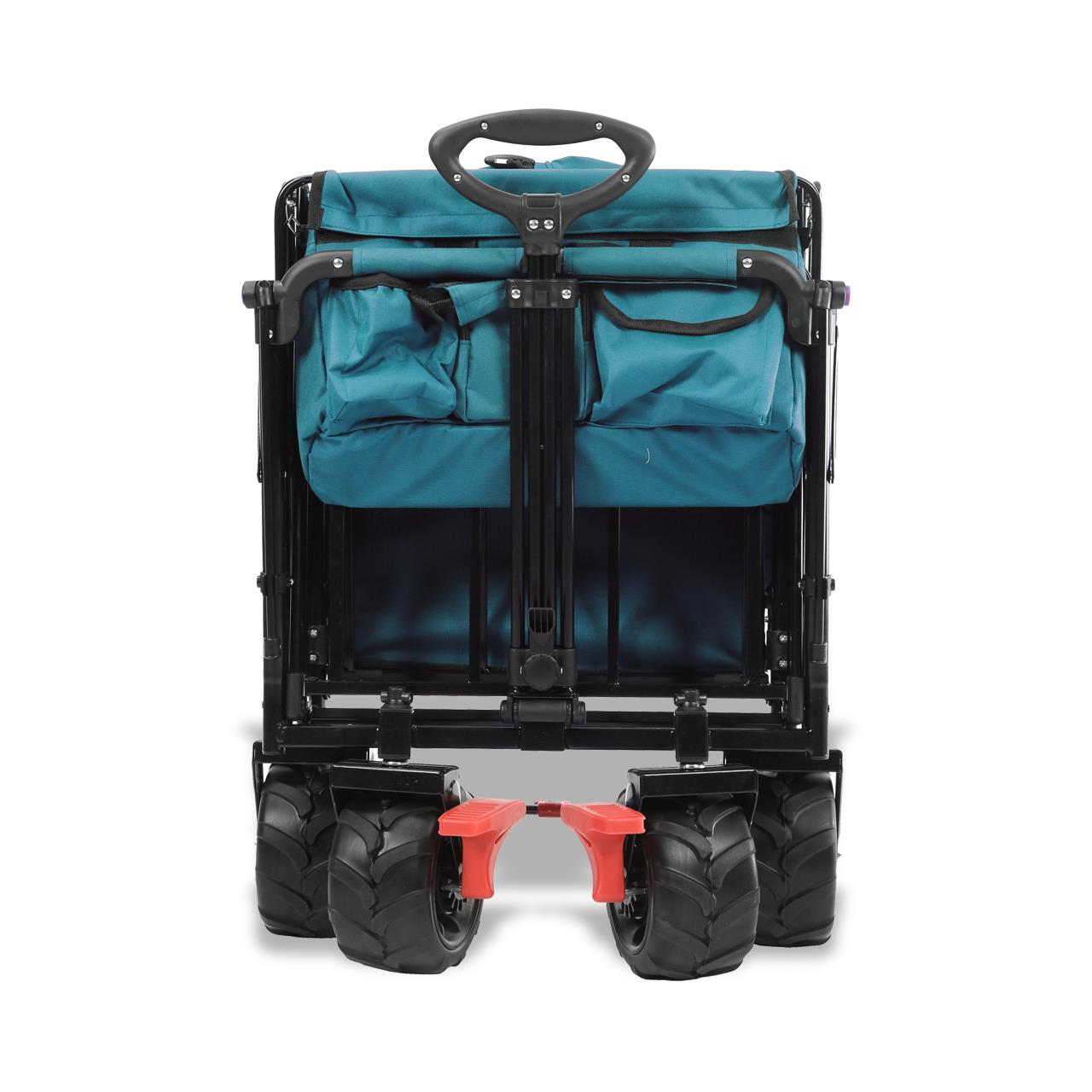 Plážový rucný vozík FUXTEC FX-CTB800 so slnecnou strieškou s UV ochranou, rukovätou na tlacenie a vnútorným rozšírením