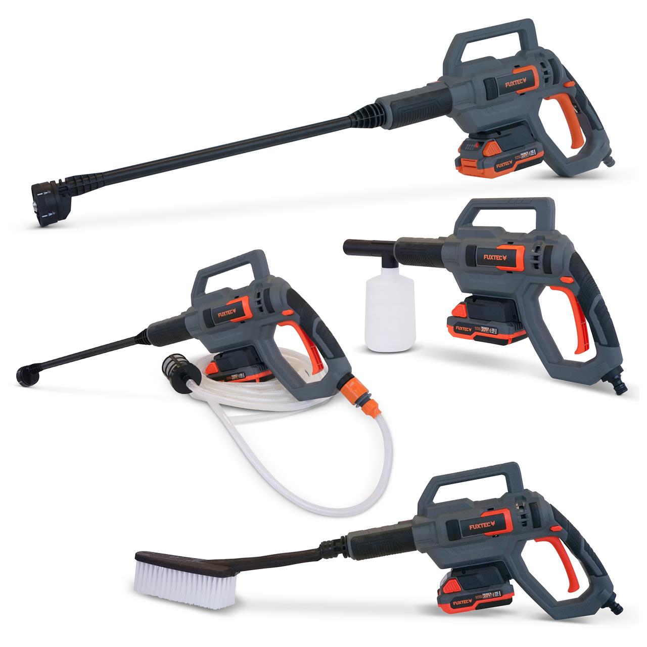 FUXTEC 20V akumulátorový vysokotlakový cistic FX-E1HDR20 SET s 1 x batériou 2Ah, 1 x nabíjackou 1A