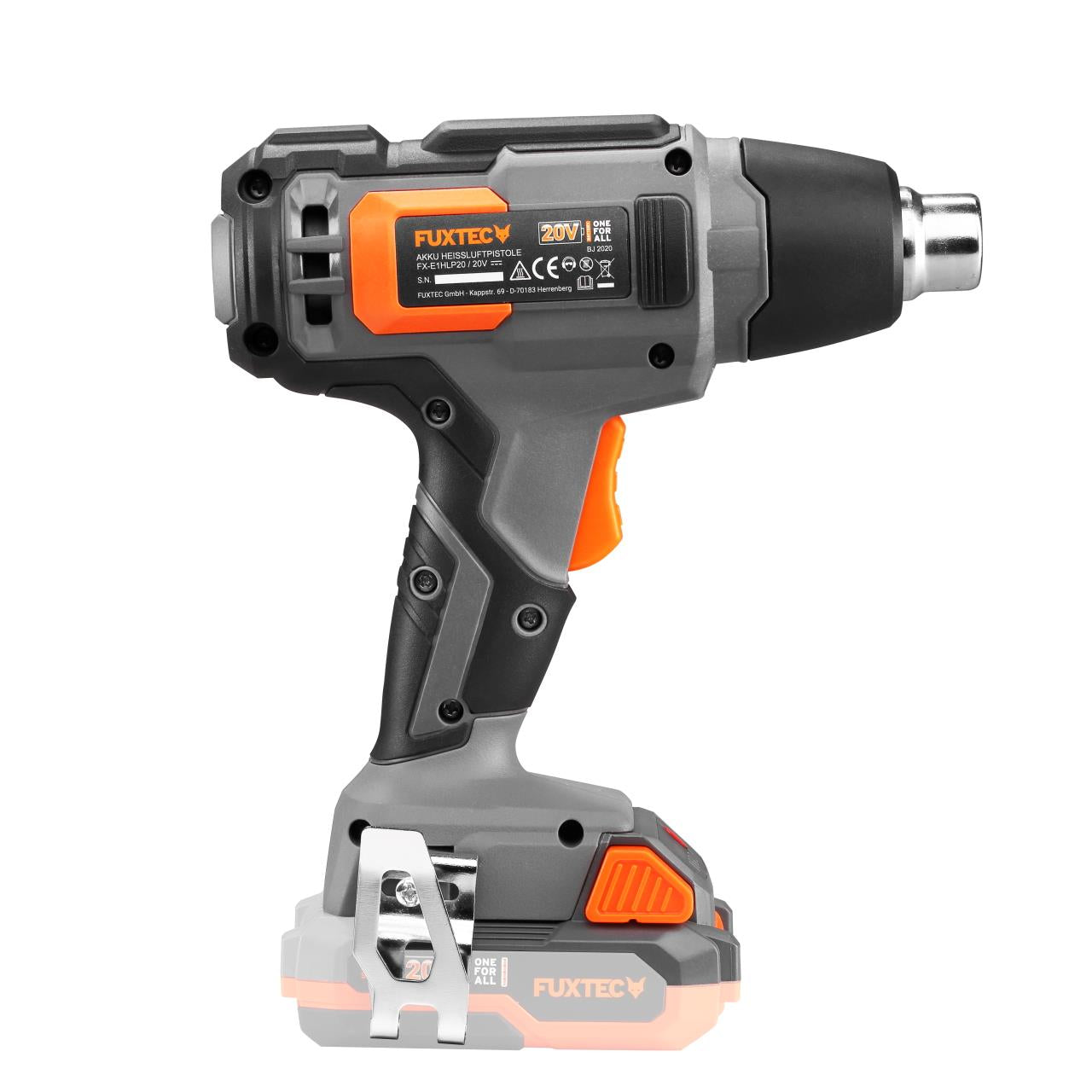 Akumulátorová horkovzdušná pistole FUXTEC 20V FX-E1HLP20 SET s 1 x akumulátorem 2Ah, 1 x nabíjeckou 1A