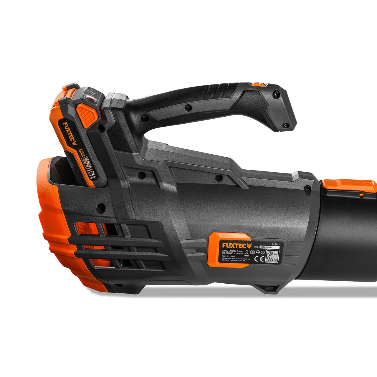 FUXTEC 20V Akku Laubbläser FX-E1LB20 SET 3 mit 1 x Akku 4Ah, 1 x Ladegerät 1A