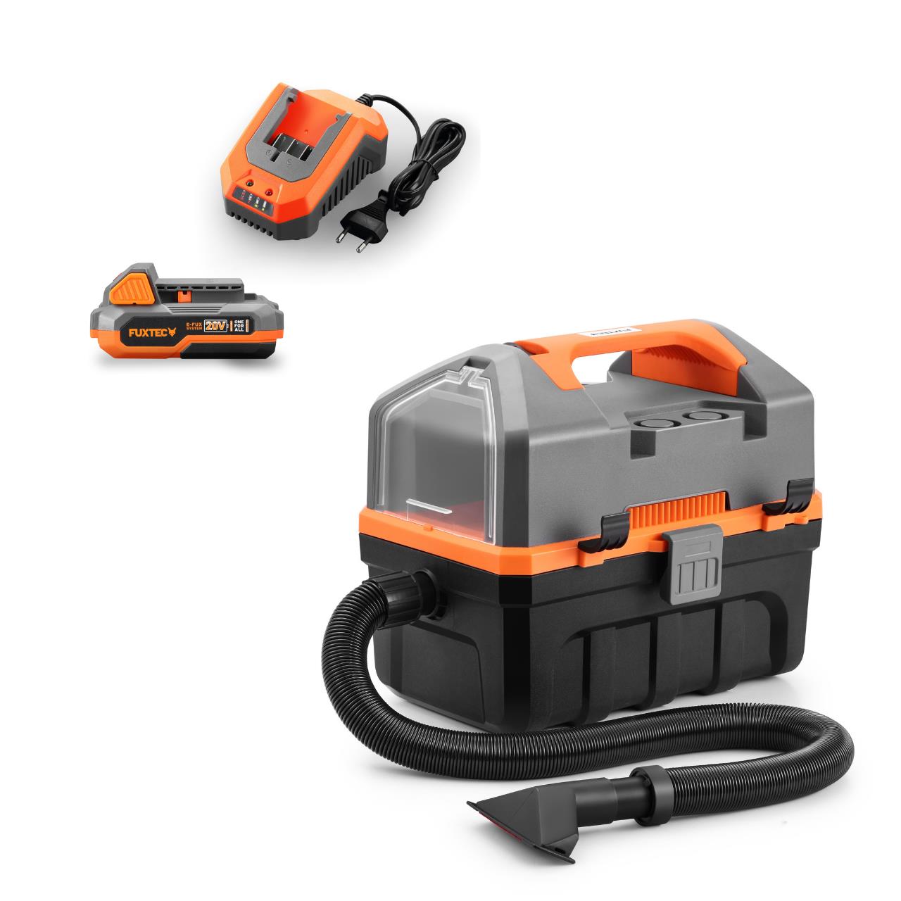 Akumulátorový mokro-suchý vysavac FUXTEC SET FX-E1VC20SET