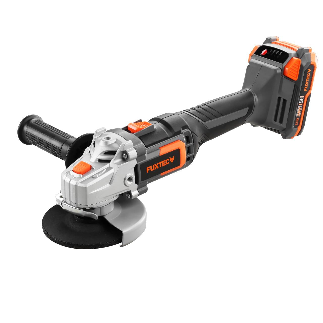 20V akumulátorová úhlová bruska FX-E1WS20 FUXTEC - s 2Ah baterií a 2,4A nabíjeckou
