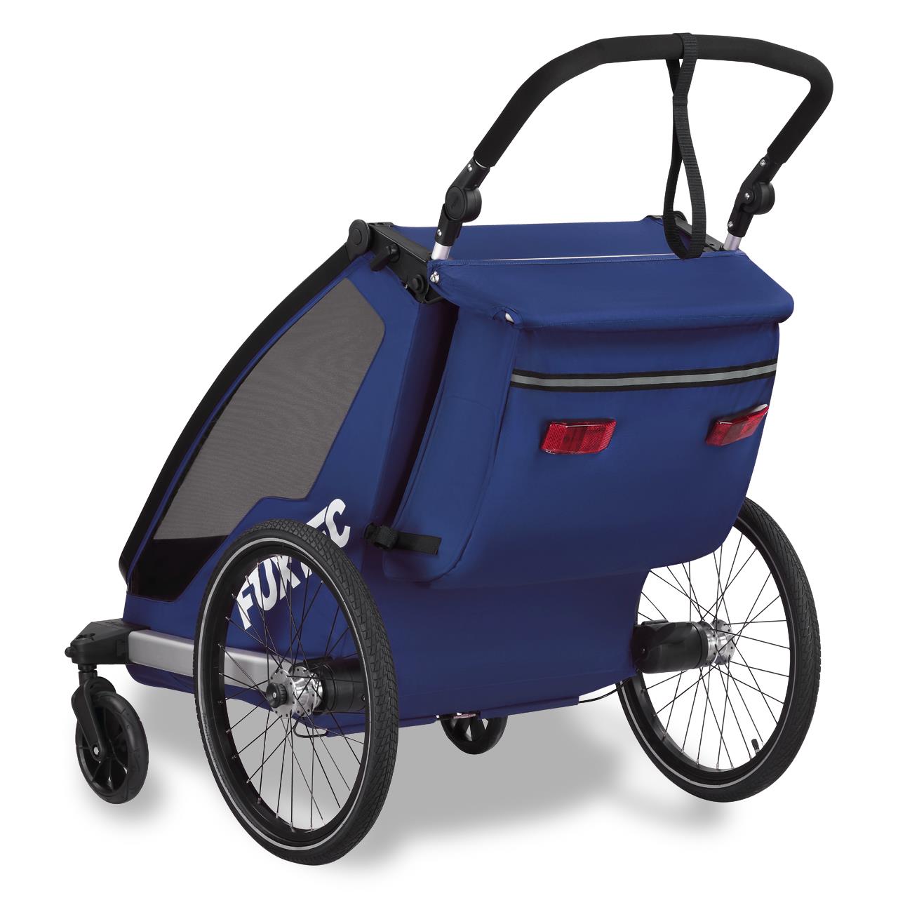 Prívesný vozík za jízdní kolo FUXTEC FX-FA1-SET-BLAU s koleckem pro jogging