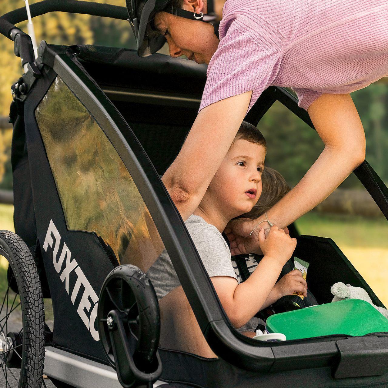 FUXTEC prívesný vozík za bicykel / jogger FX-FA1-SET-GRAY s jogger kolesom