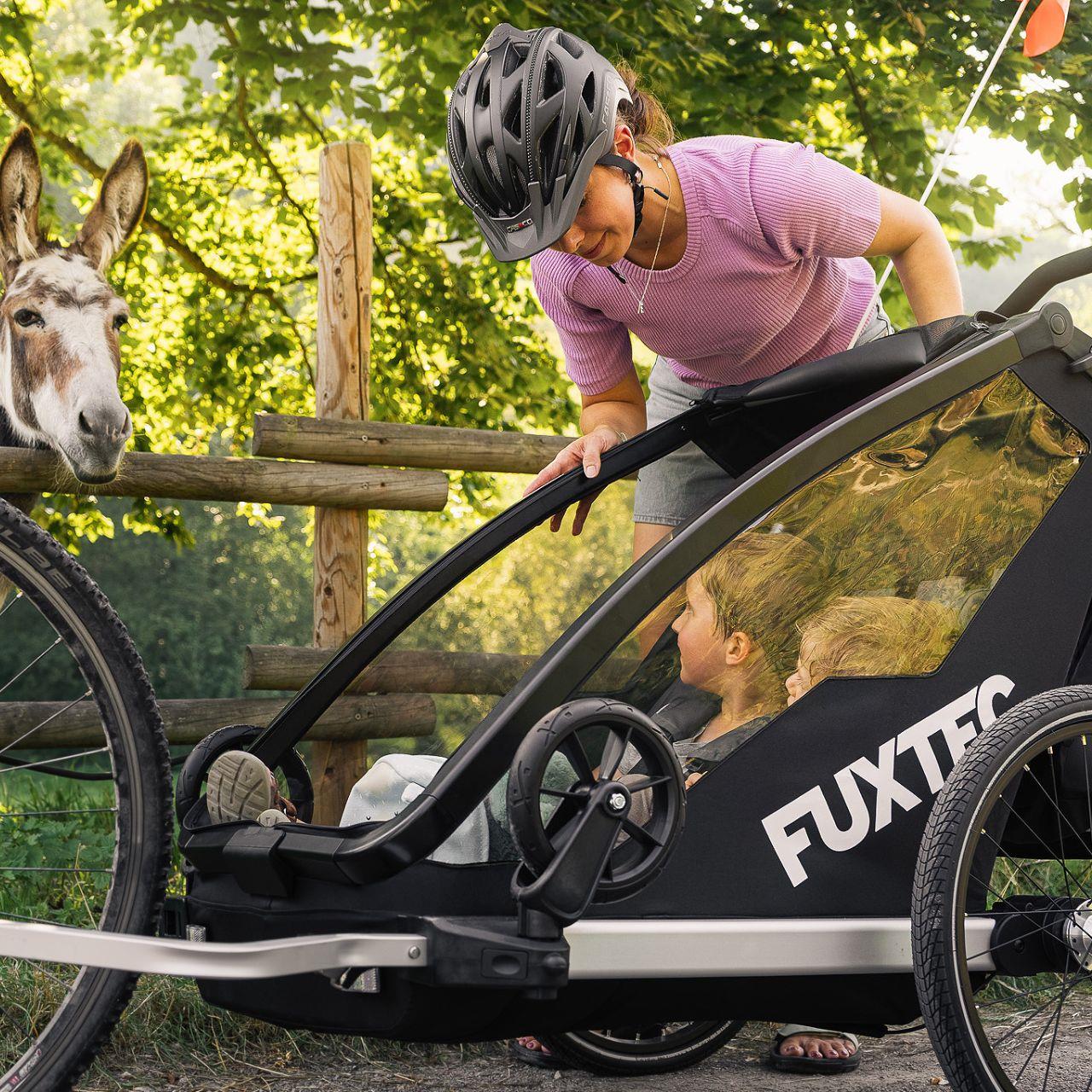 FUXTEC prívesný vozík za bicykel / jogger FX-FA1-SET-GRAY s jogger kolesom
