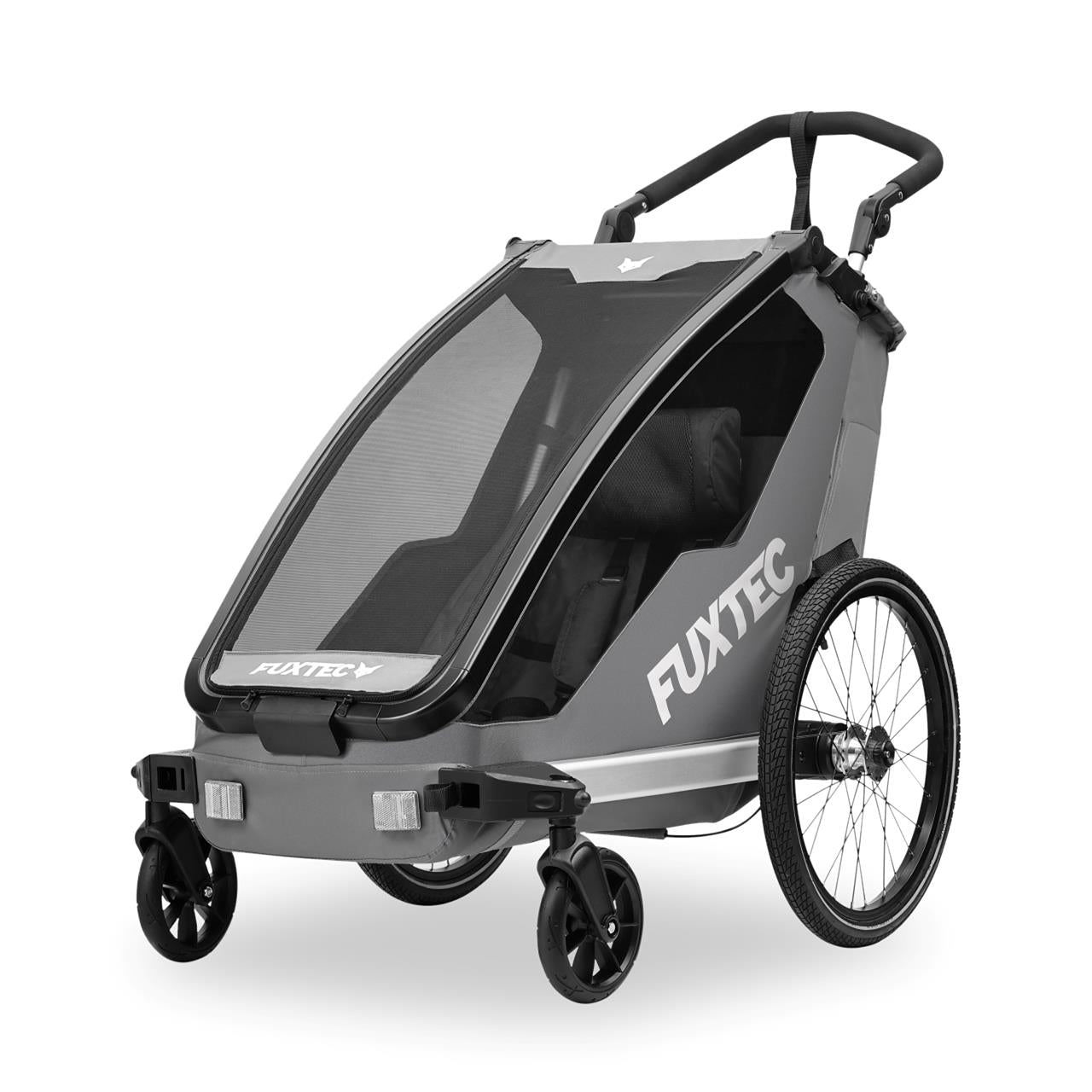 Príves na bicykel FUXTEC FX-FA1S sivý s jogger kolesom