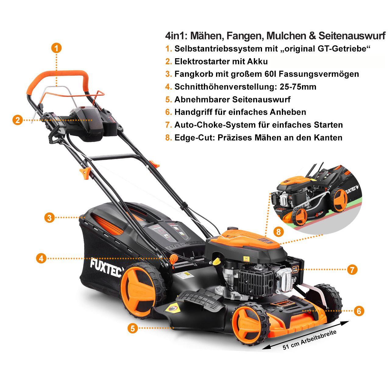 Benzínová kosacka E-Start FX-RM5196eS so systémom zipgo®